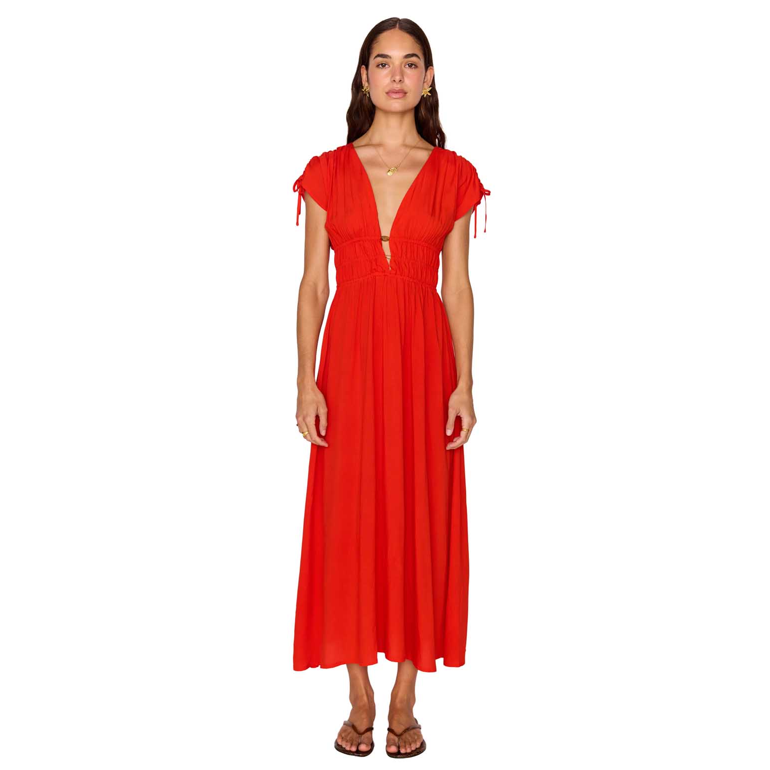 MINKPINK Scarlett V-Neck Midi Dress